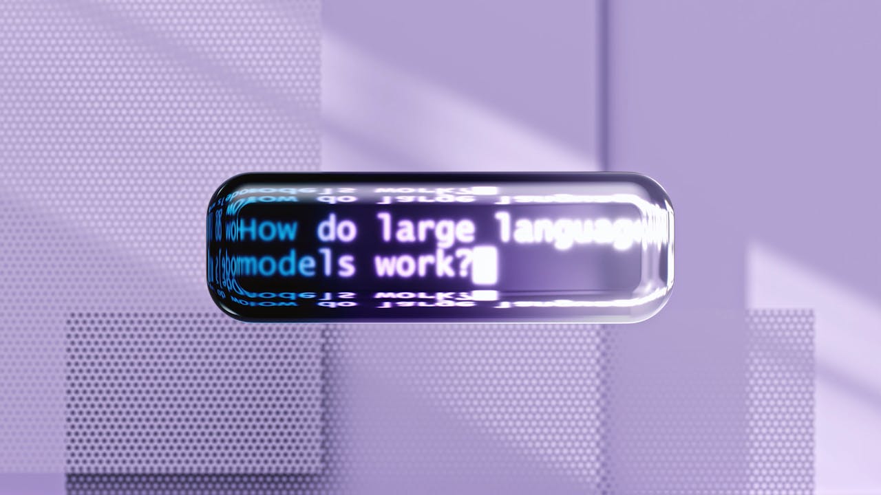 Home A digital representation of how large language models function in AI technology.